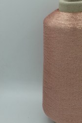 8186 пряжа люрекс вискоза 80%, металлическое волокно 20% персиково-розовый 4750м/100гр Torcitura di Domaso Lario - фото2