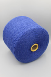9553 Итальянская бобинная пряжа меринос кардный джилонг 100%  1500м синий меланж (джинс) New Mill Super Soft- фото3