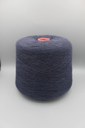 9777 Итальянская бобинная пряжа для вязания хлопок 100%, тёмно-синий меланж, 1000м, Iafil Dunabio- фото