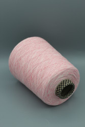 9779 Итальянская бобинная пряжа для вязания хлопок 100%, розовый меланж, около 1500м- фото3
