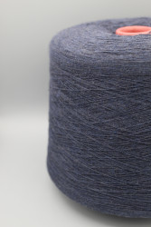 9777 Итальянская бобинная пряжа для вязания хлопок 100%, тёмно-синий меланж, 1000м, Iafil Dunabio- фото2