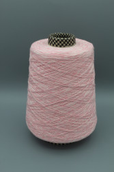 9779 Итальянская бобинная пряжа для вязания хлопок 100%, розовый меланж, около 1500м- фото