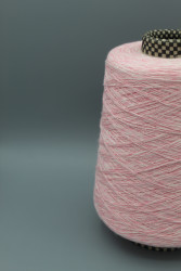 9779 Итальянская бобинная пряжа для вязания хлопок 100%, розовый меланж, около 1500м- фото2