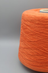 9801 Итальянская бобинная пряжа для вязания 100% хлопок , оранжевый, 1600м/100гр, Sessia Papiromg- фото2