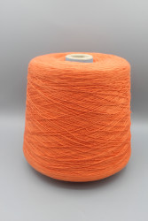 9801 Итальянская бобинная пряжа для вязания 100% хлопок , оранжевый, 1600м/100гр, Sessia Papiromg- фото