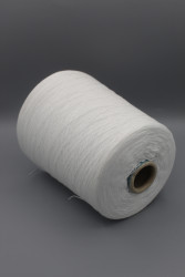 9819 Итальянская бобинная пряжа для вязания хлопок 100% , белый, 1600м/100гр, Sessia Biopapiromg- фото3