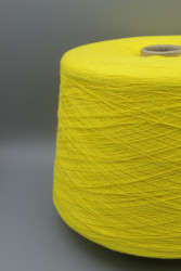 9820 Итальянская бобинная пряжа для вязания хлопок 100% , яркий жёлтый, 1600м/100гр, Sessia Biopapiromg- фото2