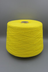 9820 Итальянская бобинная пряжа для вязания хлопок 100% , яркий жёлтый, 1600м/100гр, Sessia Biopapiromg- фото