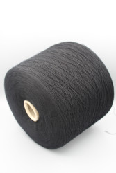 9824 Итальянская бобинная пряжа для вязания хлопок 100% , чёрный, 1600м/100гр, Sessia Papiromg- фото3