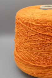 9823 Итальянская бобинная пряжа для вязания хлопок 100% , оранжевый, 1600м/100гр, Sessia Biocable- фото2