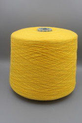 9826 Iafil Organic 100% хлопок Итальянская бобинная пряжа для вязания, жёлтый, 1625м/100гр- фото