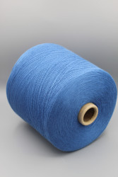 9832 Iafil Organic 100% хлопок Итальянская бобинная пряжа для вязания, небесный синий, 2500м/100гр- фото3