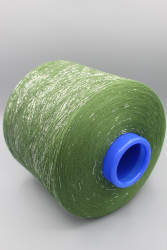 9846 Filmar Bollymood хлопок/па Итальянская бобинная пряжа для вязания, зелёный с серебристым люрексом, 2000м/100гр- фото3