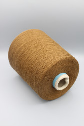 9853 Manifature Sessia Biolino хлопок 80% лен 20% Итальянская бобинная пряжа для вязания, золотистый коричневый, 2500м/100гр- фото3