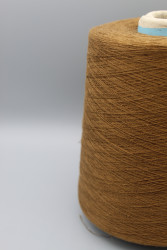 9853 Manifature Sessia Biolino хлопок 80% лен 20% Итальянская бобинная пряжа для вязания, золотистый коричневый, 2500м/100гр- фото2