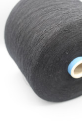 9852 Manifature Sessia Biolino хлопок 80% лен 20% Итальянская бобинная пряжа для вязания, чёрный , 2500м/100гр- фото2