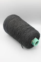 9860 E.Miroglio Lincot хлопок 70% лен 30% Итальянская бобинная пряжа для вязания,чёрный, 340м/100гр- фото3