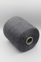 9872 lino лен 100% Итальянская бобинная пряжа для вязания, тёмно-серый меланж 3000м/100гр- фото3