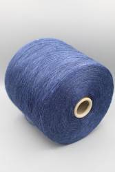 9874 Servizi e Seta лен 100% Итальянская бобинная пряжа для вязания, синий меланж 2000м/100гр- фото3