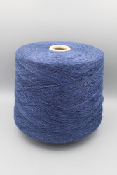 9874 Servizi e Seta лен 100% Итальянская бобинная пряжа для вязания, синий меланж 2000м/100гр- фото