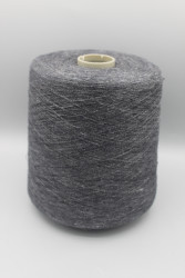 9872 lino лен 100% Итальянская бобинная пряжа для вязания, тёмно-серый меланж 3000м/100гр- фото