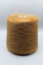 9942 Итальянская пряжа MISTER JOE CANTERBURY 60% Superkid Mohair 4% Wool 36% Polyamide , светло-коричневый на чёрном, 1000м- фото