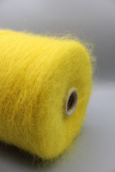 9943 Итальянская пряжа MISTER JOE CANTERBURY 60% Superkid Mohair 4% Wool 36% Polyamide , лимонный, 1000м- фото5