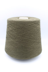 30018 Итальянская бобинная пряжа кардный кашемир 100% 1400м зелёный хаки Filatura Papi Fabio Giada- фото