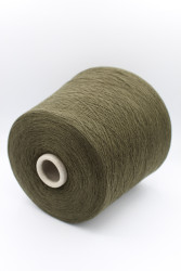 30018 Итальянская бобинная пряжа кардный кашемир 100% 1400м зелёный хаки Filatura Papi Fabio Giada- фото3