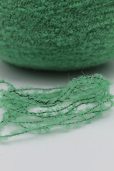 30070 Итальянская бобинная пряжа Pool Trend SRL Babyb4 80% бэби альпака, 20% PA, 400м, нефритовый на чёрной основе- фото4