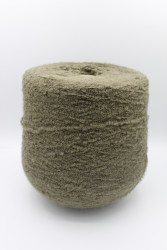 30067 Итальянская бобинная пряжа Pool Trend SRL Babyb4 80% бэби альпака, 20% PA, 400м, зелёный  милитари- фото