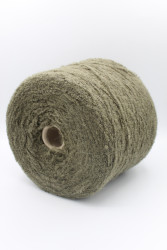 30067 Итальянская бобинная пряжа Pool Trend SRL Babyb4 80% бэби альпака, 20% PA, 400м, зелёный  милитари- фото2