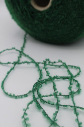 30072 Итальянская бобинная пряжа Pool Trend SRL Babyb4 80% бэби альпака, 20% PA, 400м, зелёный на чёрной основе- фото4