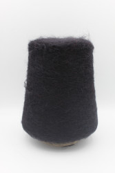 30073 Итальянская бобинная пряжа Ilaria Aurora 67% кидмохер, 3% меринос, 30% PA, чёрный, 1000м- фото