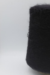 30073 Итальянская бобинная пряжа Ilaria Aurora 67% кидмохер, 3% меринос, 30% PA, чёрный, 1000м- фото2