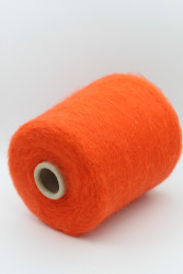 30086 Итальянская бобинная пряжа Ilaria Aurora 67% кидмохер, 3% меринос, 30% PA, оранжево-красный, 1000м- фото3