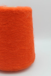 30086 Итальянская бобинная пряжа Ilaria Aurora 67% кидмохер, 3% меринос, 30% PA, оранжево-красный, 1000м- фото2