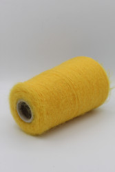 30084 Итальянская бобинная пряжа Ilaria Aurora 67% кидмохер, 3% меринос, 30% PA, жёлтый, 1000м- фото3