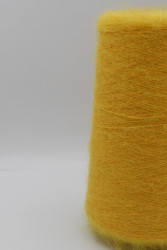 30084 Итальянская бобинная пряжа Ilaria Aurora 67% кидмохер, 3% меринос, 30% PA, жёлтый, 1000м- фото2