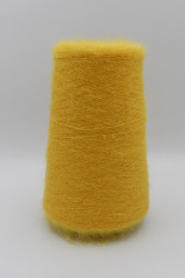 30084 Итальянская бобинная пряжа Ilaria Aurora 67% кидмохер, 3% меринос, 30% PA, жёлтый, 1000м- фото