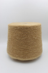 30085 Итальянская бобинная пряжа Ilaria Aurora 67% кидмохер, 3% меринос, 30% PA, бежевый, 1000м- фото