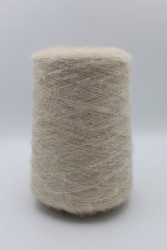 30089 Итальянская бобинная пряжа Torcitura Di Domaso Bella 23% кидмохер, 45% бэби альпака, 32% PA, светло-бежевый  меланж, 1000м- фото