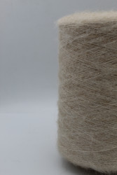 30089 Итальянская бобинная пряжа Torcitura Di Domaso Bella 23% кидмохер, 45% бэби альпака, 32% PA, светло-бежевый  меланж, 1000м- фото2