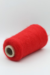 30087 Итальянская бобинная пряжа Ilaria Aurora 67% кидмохер, 3% меринос, 30% PA, красный, 1000м- фото3