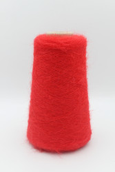 30087 Итальянская бобинная пряжа Ilaria Aurora 67% кидмохер, 3% меринос, 30% PA, красный, 1000м- фото
