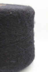 30093 Итальянская бобинная пряжа Mister Joe Nottingham 81% кидмохер, 2% эластан, 17% PA, чёрный, 550м- фото2