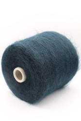 30095 Итальянская бобинная пряжа Gruppo Filpucci Fine kid 58% супер кидмохер, 5% меринос, 37% PA, тёмный петроль, 1000м- фото3