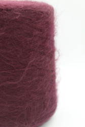 30096 Итальянская бобинная пряжа Gruppo Filpucci Fine kid 58% супер кидмохер, 5% меринос, 37% PA, винный, 1000м- фото2