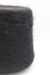 30097 Итальянская бобинная пряжа Gruppo Filpucci Fine kid 58% супер кидмохер, 5% меринос, 37% PA, графит, 1000м- фото2