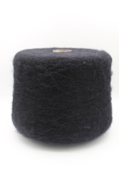 30098 Итальянская бобинная пряжа Lanificio Del Olivo Bernie 48% бэби альпака, 15% меринос, 37% PA, чёрный, 1500м- фото
